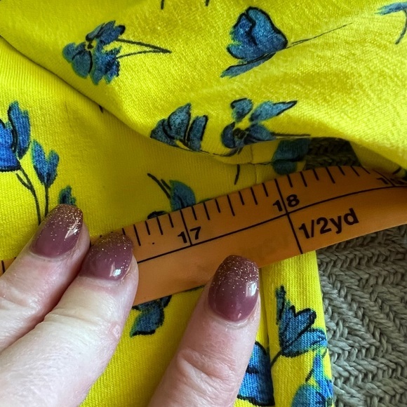 ASOS bright yellow dress with blue flowers - Picture 8 of 8